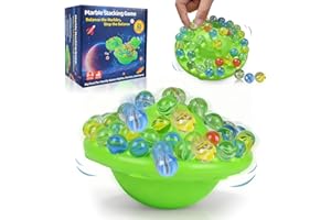 Bangzi Marble Game & Balance Game for Kids - 60 Premium Glass Marbles, Strategy Fun Toy for 1-4 Players, Ready to Play Out of The Box 8 Years Old