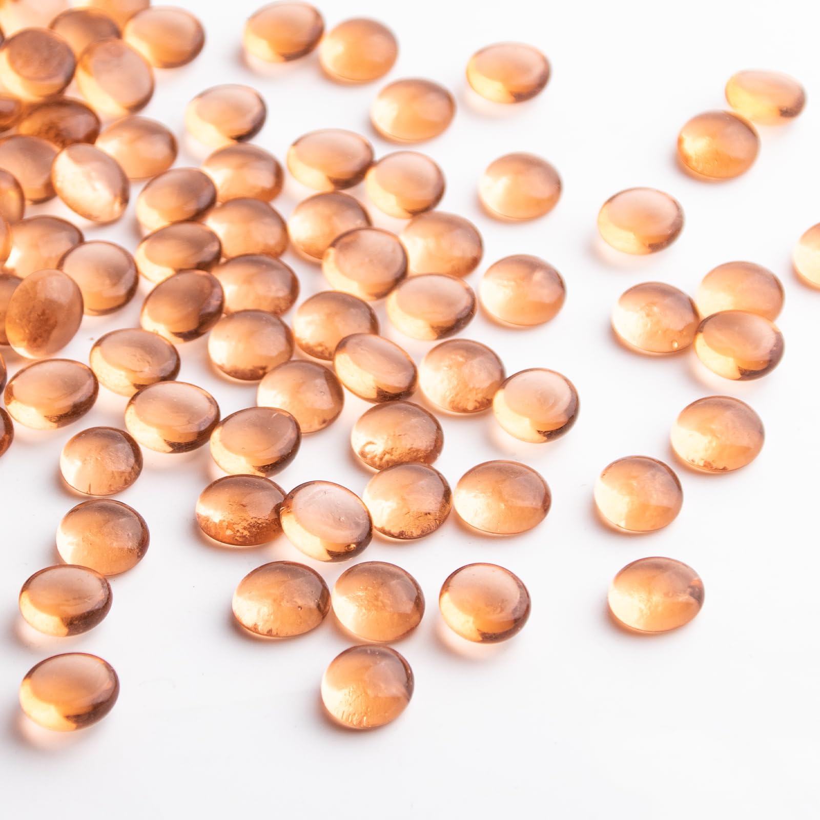 0.44KG Glass Marbles,Pink Mini Flat Glass Beads~150 PCS for Vase Fillers,Floral Bottom Mancala Gems Pebbles Fish Tank Rocks for Table Aquarium,Home Decor Art Craft Supplies(0.5"~0.7")