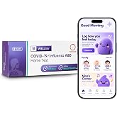 WELLlife COVID-19/Flu A&amp;B Home Test, 3-in-1 Antigen Rapid Test, 2 Pack | Fast Results in 10 Minutes, Non-Invasive Nasal Swab Test, Easy to Use, Compatible with the WELLlife Care App, For Ages 2+