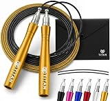 Titan Armour Premium Self-Locking Jump Rope 2 x Steel Ropes UK Brand