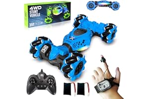 DOVQISK Remote Control Car - RC Drift Car for Boys Age 8-12, Gesture Sensing RC Stunt Cars 4WD Hot Wheels Cars Toy for Kids 4 5 6 7 8 9 10 Year Old Boy Birthday (Blue)