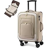 LOVEVOOK 49L Carry on Luggage 22x14x9 Airline Approved, 22 Inch Large Rolling Suitcase with Suit Folder & Spinner Wheels, Lightweight Underseat Carryon Luggage for Women Travel Business with TSA Lock