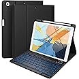 Hamile Keyboard Case for iPad 9th 8th 7th Generation Case with Keyboard 10.2" - 7 Colors Backlit Detachable Folio Keyboard Cover with Pencil Holder for iPad Pro 10.5" / iPad Air 3rd Gen (Black)
