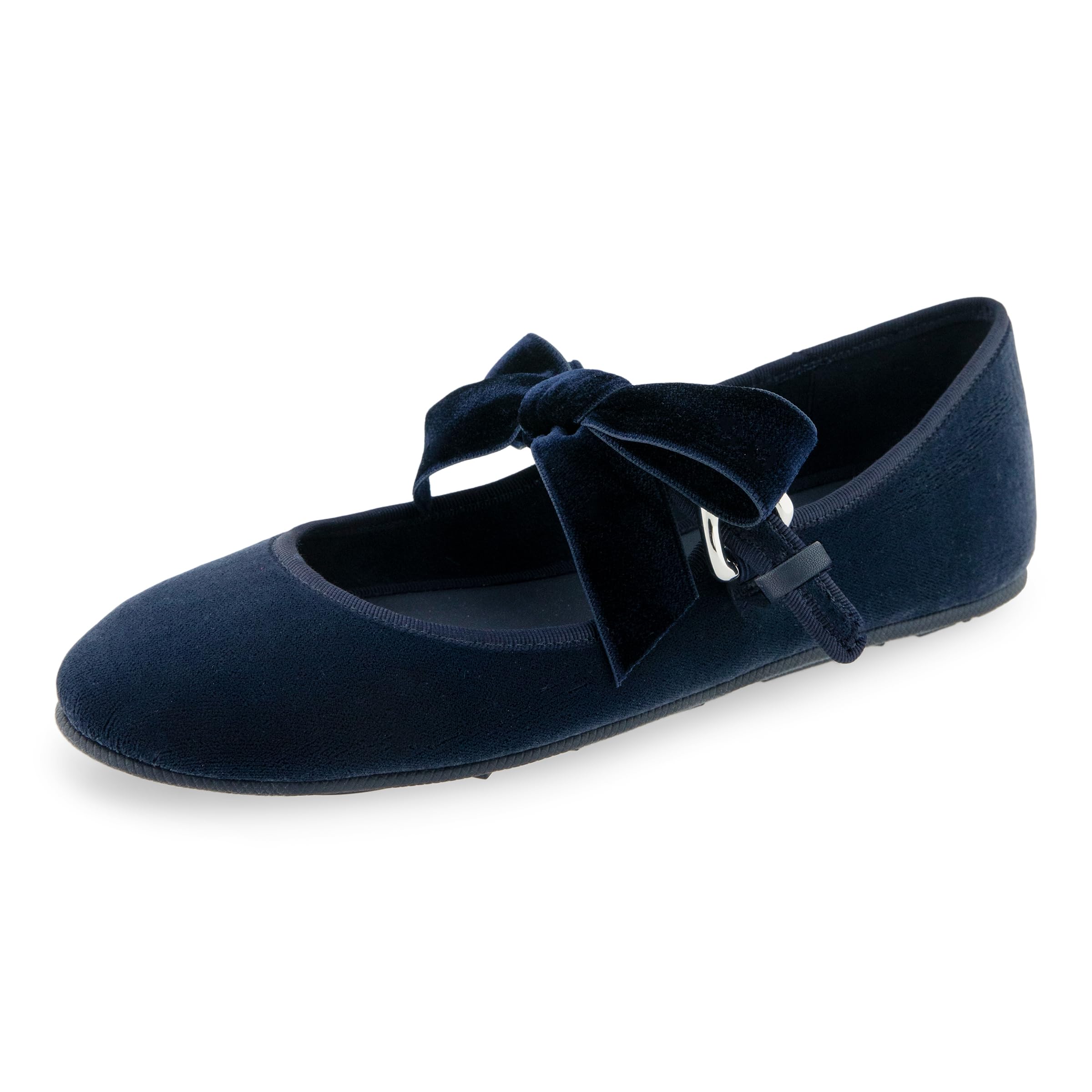 Aerosoles Women’s Poppy Mary Jane Flat, Navy Velvet, 8.5