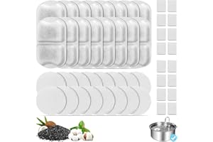 16 Set Dog Fountain Filter Replacement for 7L/230oz/1.8G Stainless Steel Dog Water Dispenser, YOIHABV Cat Fountain Filters, Triple Filtration Pet Water Filter, Replacement Filters and Sponges