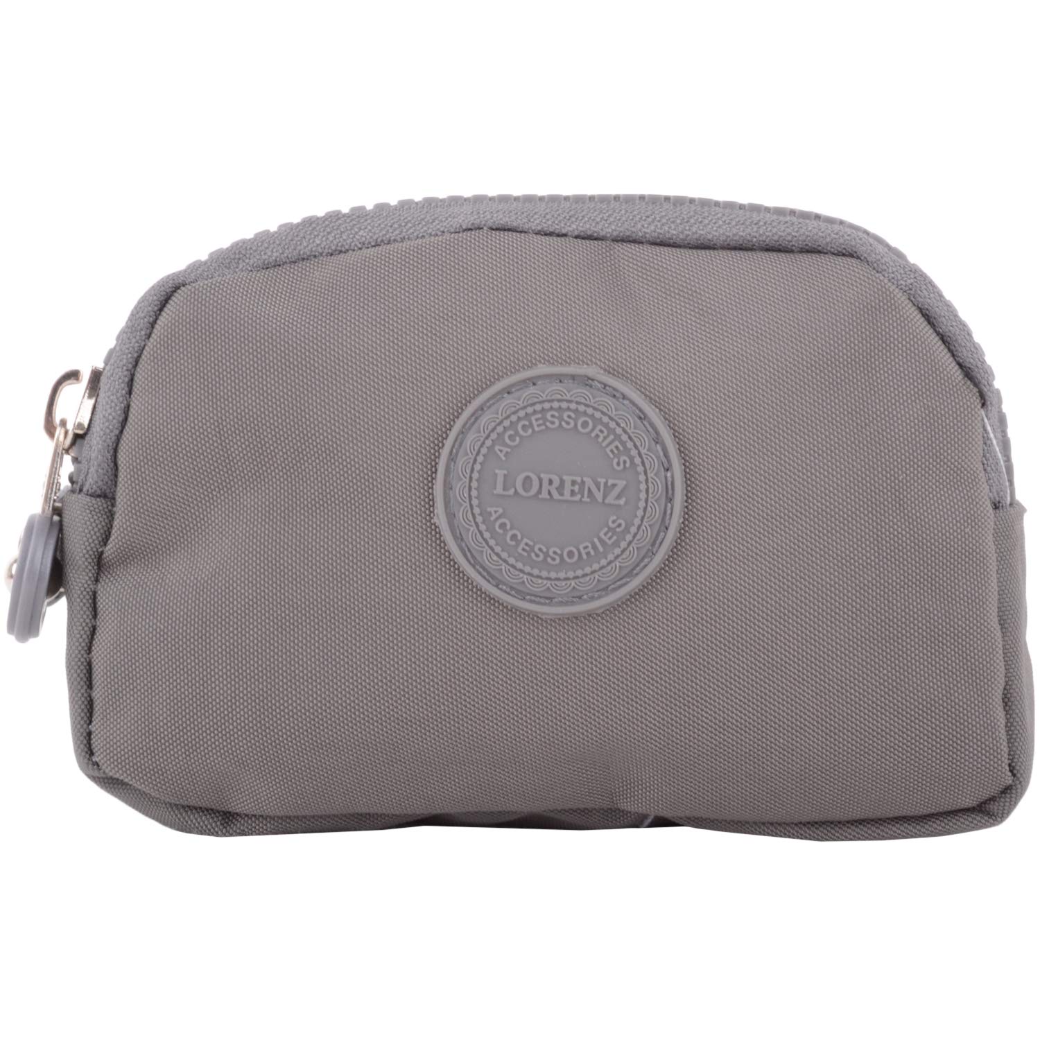 Womens Medium Triple Zip Coin/Money/Purse/Holder/Pouch Wrist Strap - Dark Grey