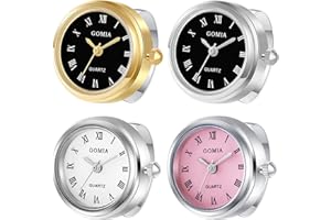 Ibohevo Women Finger Watch Rings: Unisex Vintage Waterproof Men Finger Ring Clock Set Analog Arabic Numerals Dial Novelty Quartz Watches with Elastic Band