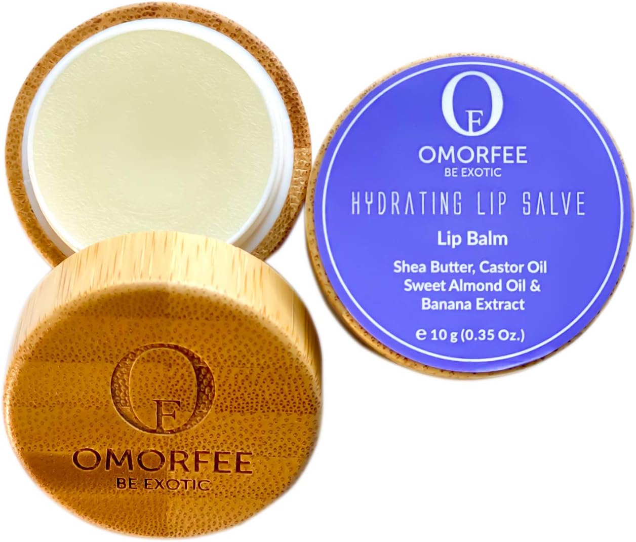 OMORFEE BE EXOTIC OF 100% Organic Hydrating Lip Balm for Dry Cracked Chapped Lips Repair & Treatment- 10 g/0.35 Oz