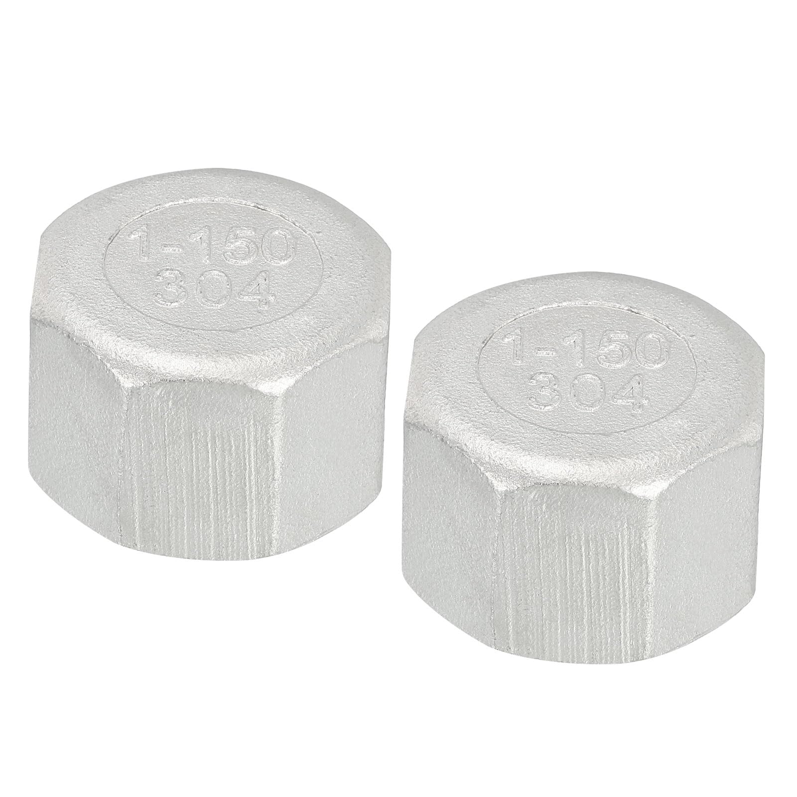 PATIKIL 1" Pipe Fitting Cap, 2 Pack 304 Stainless Steel Forged Pipe Cap for DIY, Plumbing System