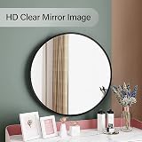 Warmiehomy Round Wall Mounted Mirror 40 cm Black Aluminum Frame view 3
