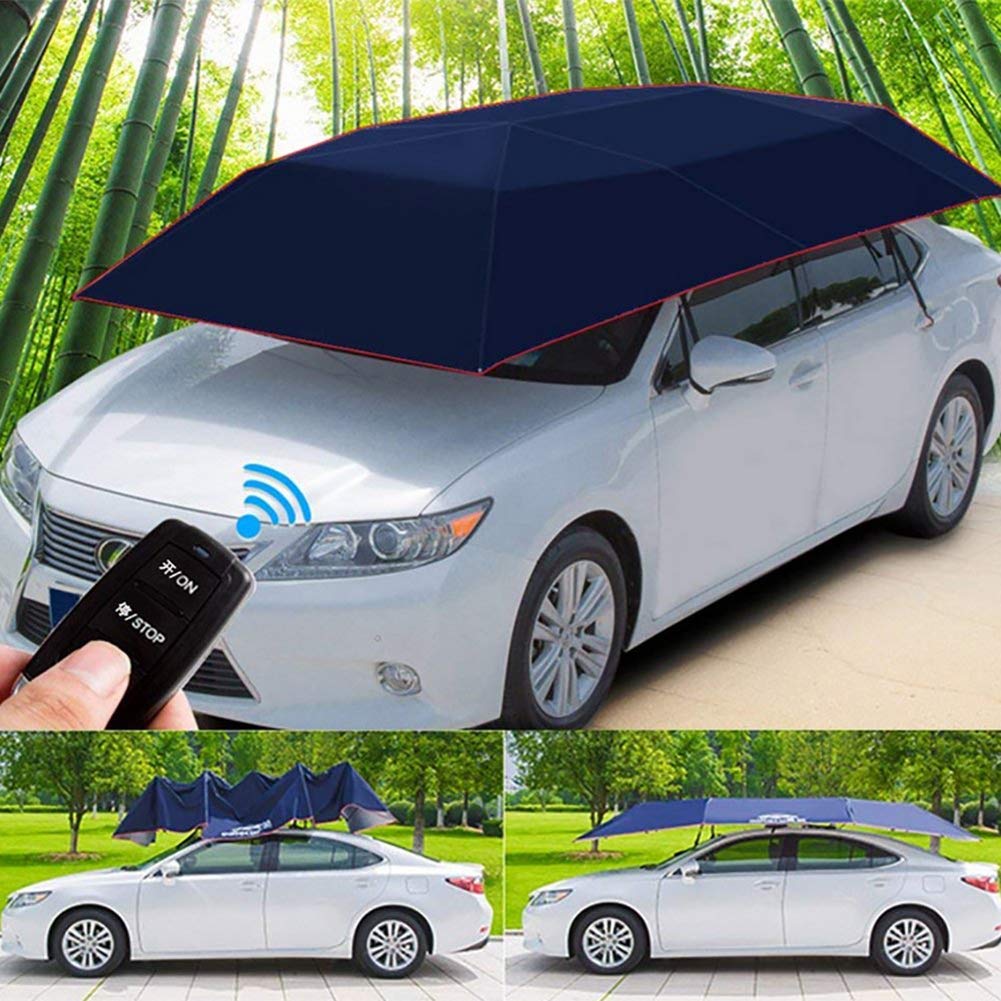LMHX Rooftop Tent Carport Semi-Automatic Car Roof Tent Foldable Car Canopy with Remote Control, 4.1x