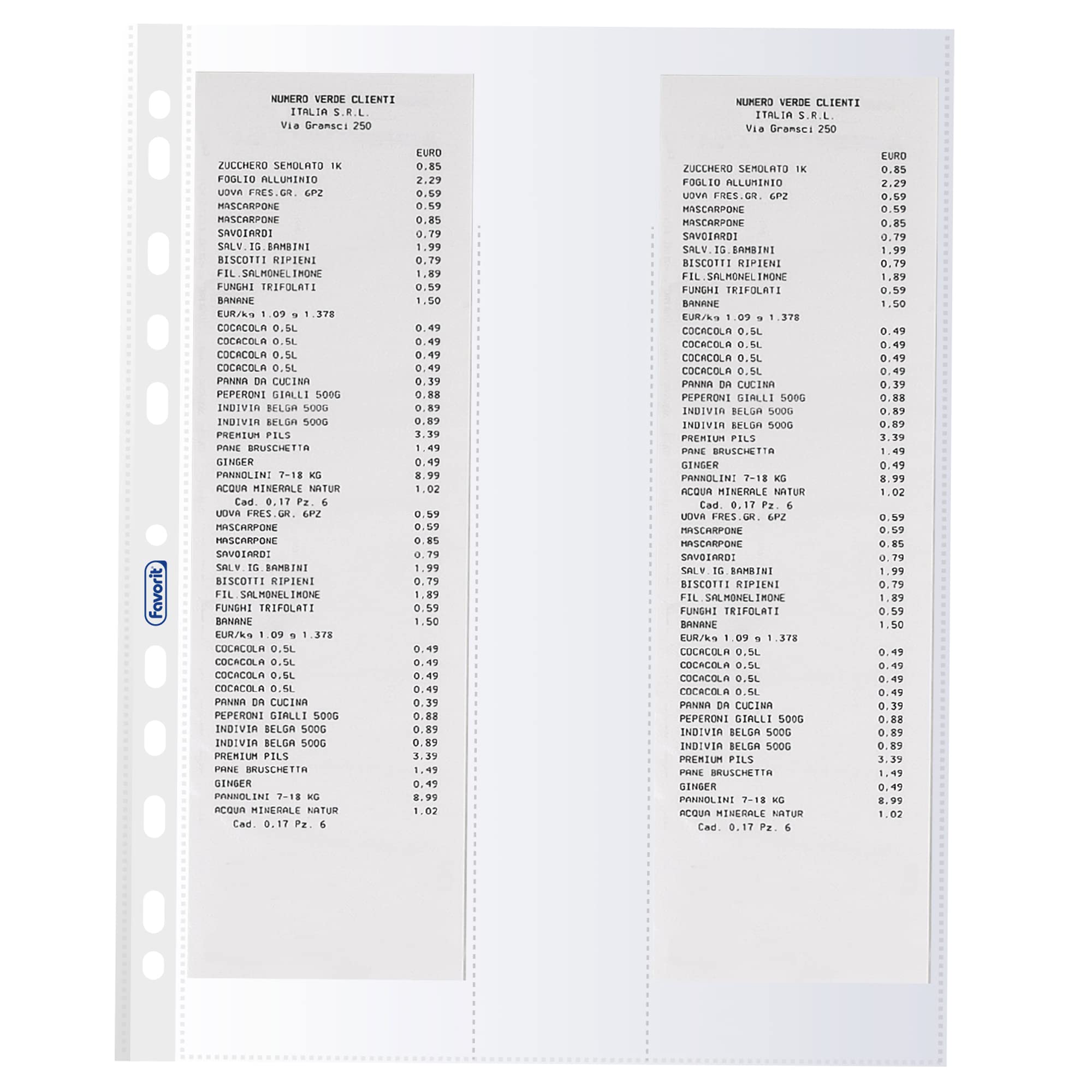 Favorit 400141970 Universal Puncture Envelopes 8 x 30 cm Transparent