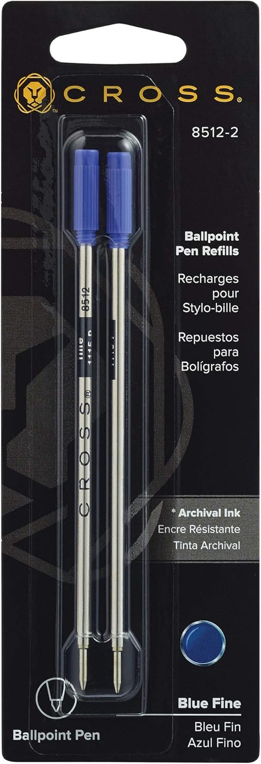 12 Ricariche Per Penna A Sfera Cross | Punta Larga | Inchiostro Nero | Refill Originali Compatibili