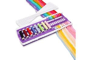 Floss Organizer Embroidery 30 & 50 Position, Boyistar Embroidery Thread Organizers Shelf for Cross Stitch Tool, Sewing Thread Holder with 15 Cards Embroidery Organizer for Floss, Needle
