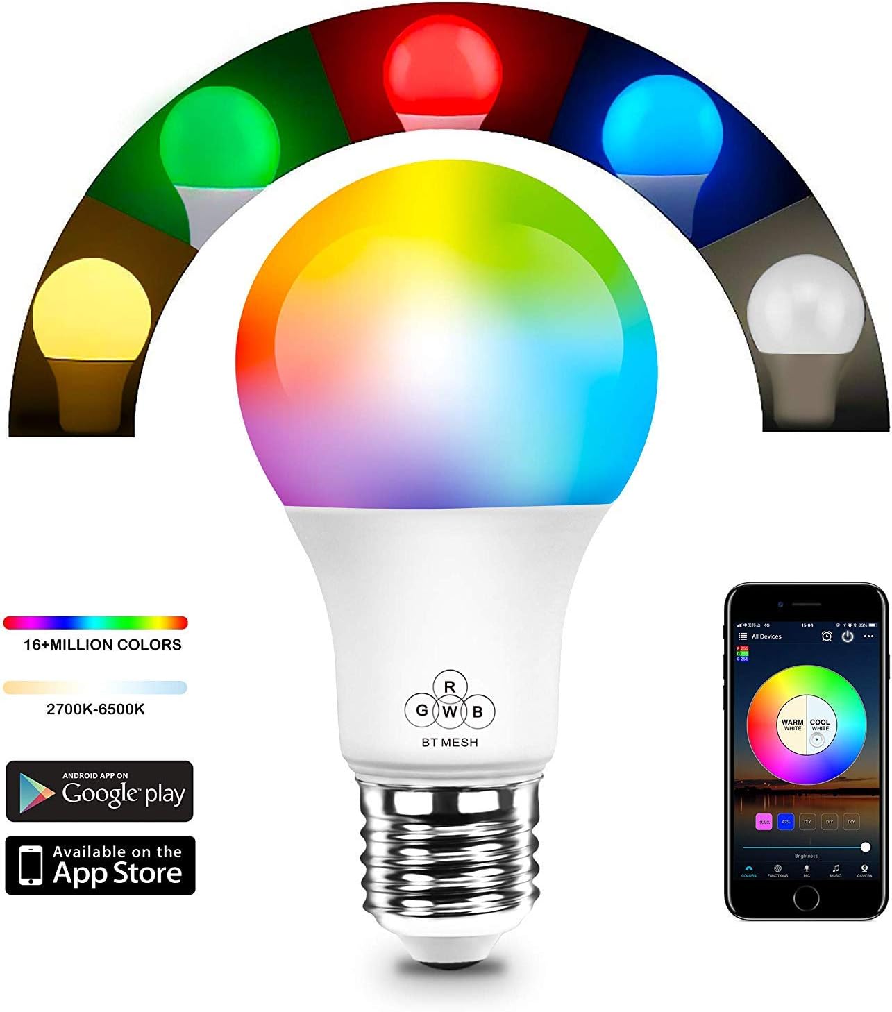 ampoule LED E14 / E12 RGB compatible avec Alexa Echo et google home