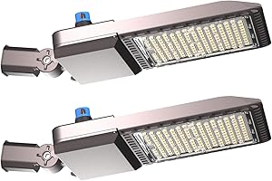 LIGHTDOT 400W Parking Lot Lighting 60000Lm(150Lm/W) LED Parking Lot Lights Commercial with Smart Photocell Dusk to Dawn 5000K Street Light with SlipFitter Mount- 2Pack 7Yrs Warranty