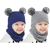 Baby Winter Hat Scarf Set, Unisex Infant Toddler Kids Hat Scarf