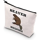 BDPWSS Beaver Makeup Bag Beaver Lover Gift Beaver Whisperer Zipper Pouch Wildlife Animal Lover Gift Beaver Themed Gift (Beaver Whisperer)