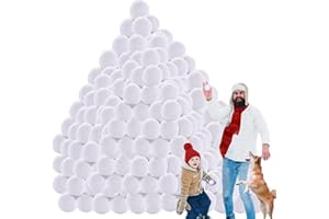 BXEBUI 200 Pack Indoor Snowball Fight Set 3 Inch, Fake Snowball Xmas Decoration, Plush Snow Ball Fun for Kids Adults Indoor Outdoor Play (200)
