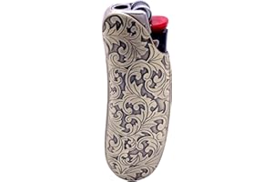 HUMWE Vintage Metal Lighter Case Sleeve Cover Holder with Hollow Pattern Design for BIC Full Size Lighter Type J6