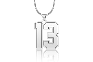 CandyCharms Stainless Steel 18K Jersey Number Necklace Sports Soccer Football Basketball Baseball for Boys Men Girls