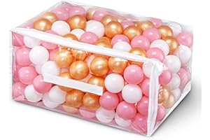 Hovenlay 100 Ball Pit Balls for Kids, Plastic Balls for Ball Pit, Play Balls for Toddlers Babies, Ideal for Ball Pit, Kiddies Pool, Indoor Playpen