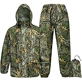 Tongcamo Rain Suits for Men Waterproof - Rain Jacket Pants Adults Rain Gear Lightweight Raincoat with Hood Hunting Camo