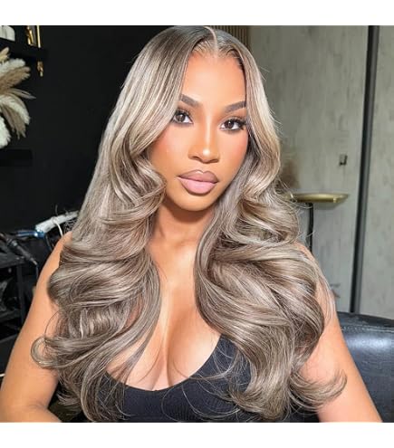 Amazon.com : Anlimer Ombre Silver Grey Wave Lace Front Wig  display picture 1