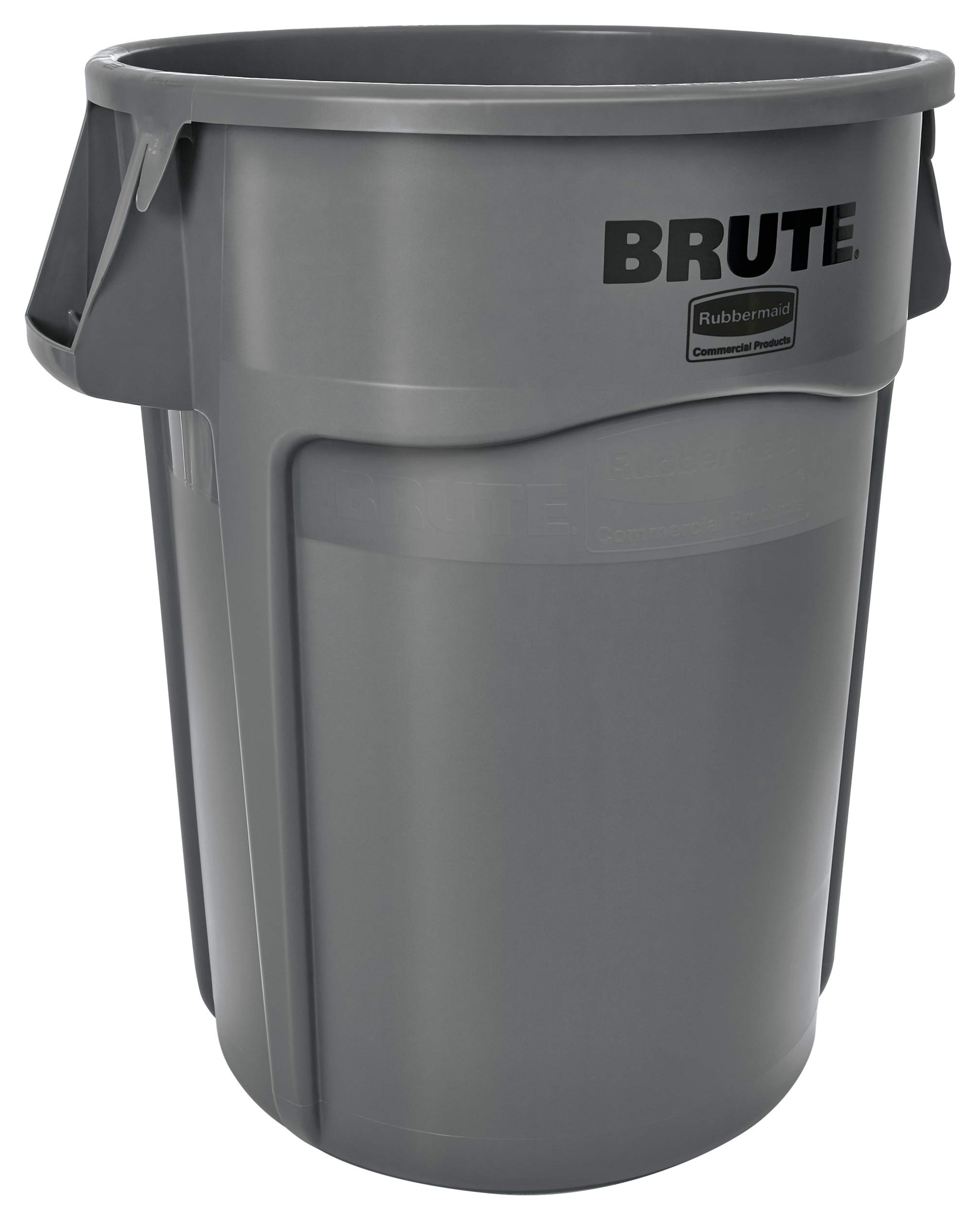 Rubbermaid Commercial Products FG265500GRAY BRUTE Heavy-Duty Round Trash/Garbage Can, 55-Gallon, Gray
