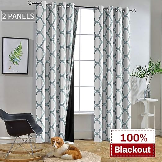 Amazon Com Melodieux Moroccan 100 Blackout Curtains For Bedroom