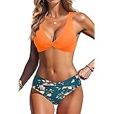 Yonique Women Two Piece Swimsuit - Knot Twist Bikini Set V Cut Bathing Suit 2026 Teen Bikini