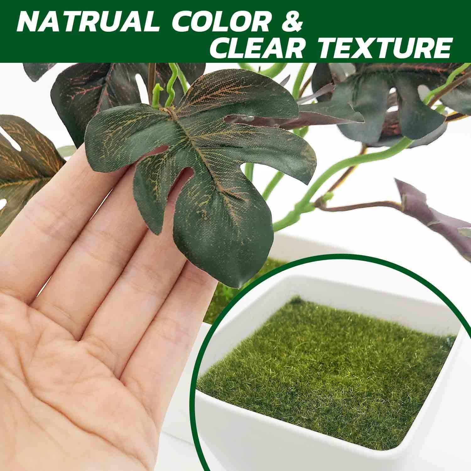 YOLETO Fake Plants in Pots for Home Decor, 2Pack Faux Plants Artificial Greenery Plants for House, Bathroom Decorations (Magnolia Denudata Leave+Palm Monstera Leave): Furniture & Decor