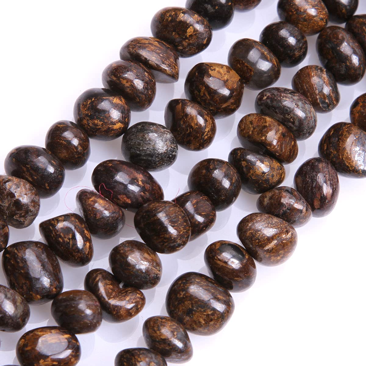 Sweet & Happy Girl's Store 8X12mm Freeform Potato Gemstone Bronzite Beads Strand 15 Inch Jewellery Making Beads — image 1
