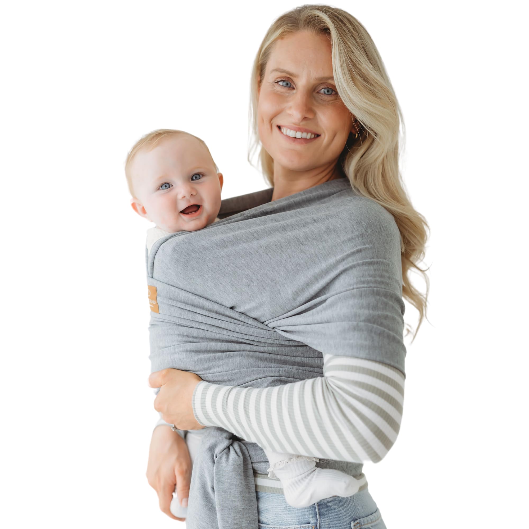 Baby Sling Wrap Newborn to Toddler Carrier 7-35lb - Soft Stretchy Baby Wrap Sling - Safety Tested - Hands-Free Baby Wrap Carrier - Newborn Sling (Medium Grey)