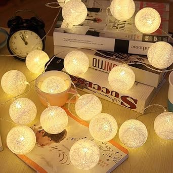 ELINKUME LED Lampion Lichterkette 20er Partylichterkette Deko für Innen Balkon Party Hochzeit Feiertag batterie-betrieben Kug