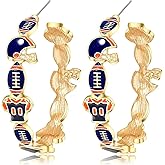Football Earrings for Women Game Day Hoop Earrings Helmet Jersey Earring Football Mom Sports Accessories Sport Team Outfit Jewelry