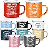 Norme 10 Pcs Thank You Gifts Mugs Valentines Employee Appreciation Bulk 12 oz Enamel Coffee Cups Inspirational Mug for Thanksgiving Xmas for Coworker Team Staff Teacher Nurse(Proud,Multi-color)