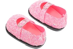 FELTECHELECTR 18 Inch Doll Shoes Miniature Shoes for Doll Costumes Dollhouse Decor Sequin Embellished Playtime Accessories