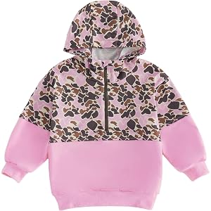 mlpeerw Toddler Boy Girl Hoodie Half Zip Sweatshirt Hunting Outfits | Toddler Boys Girls Fall Winter Outfit Long Sleeve Half