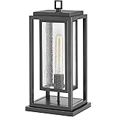 Hinkley Republic Medium Pier Mount Outdoor Lantern, Low Voltage, LED Included, Composite, Clear Seedy Glass Panes, Anti-Fadin