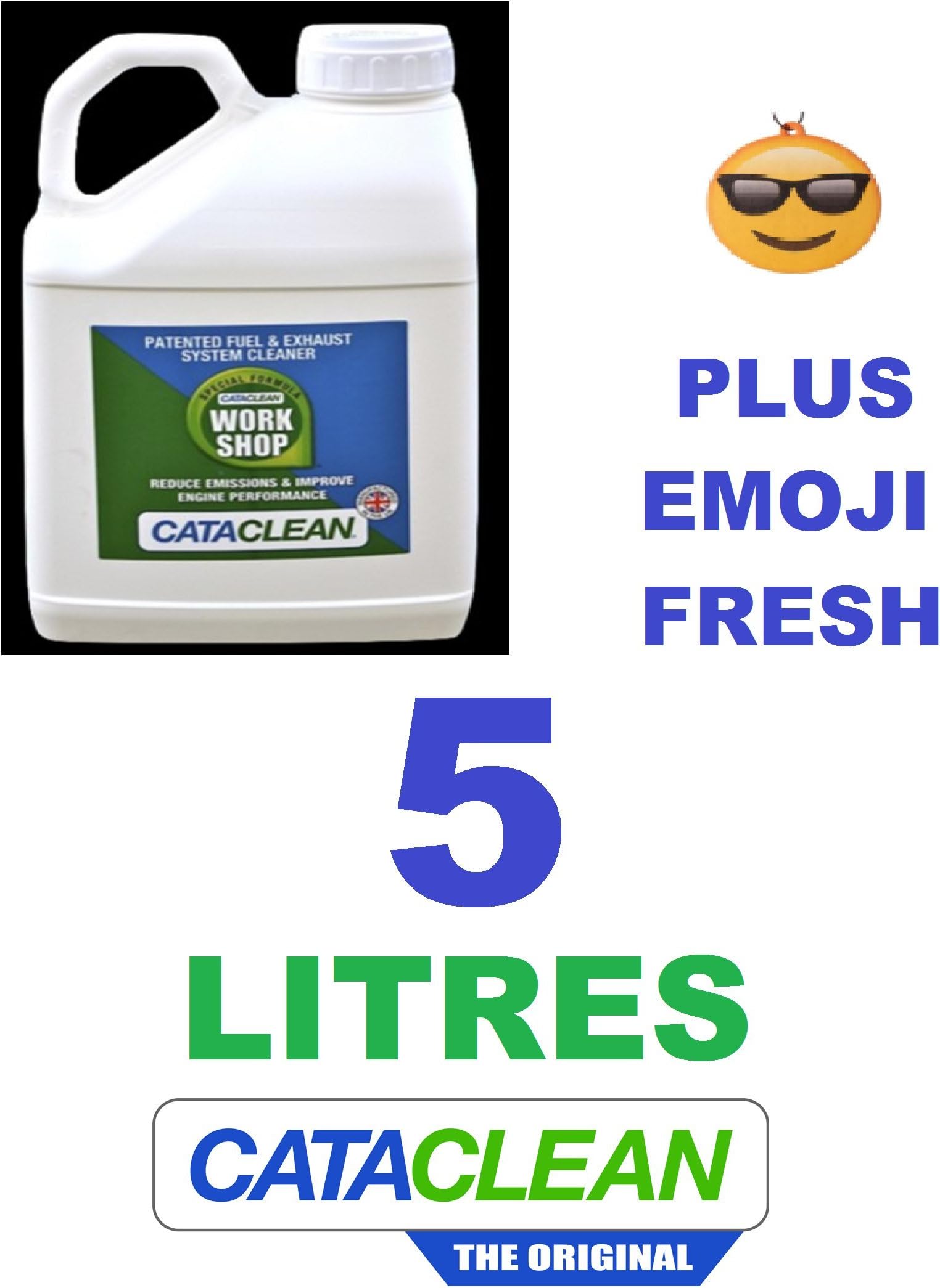 Cataclean 5 LITRE Workshop Pack Petrol/Diesel/Hybrid Cars & Emoji Air Freshener