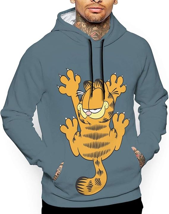 Amazon Co Jp メンズ ガーフィールド Garfield3 パーカー 長袖 3dプリント 創意デザイン 厚手服 コートファッション ヒップホップ 面白い フード付き スウェット春秋冬服 服 ファッション小物