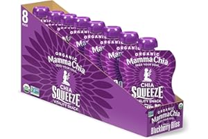 MAMMA CHIA Mammachia Chia Squeeze Blackberry Bliss Vitality Snack, Vegan Friendly, Kosher, USDA Certified Organic, Gluten Free & Non-GMO, 3.5 Ounce (Pack of 16)