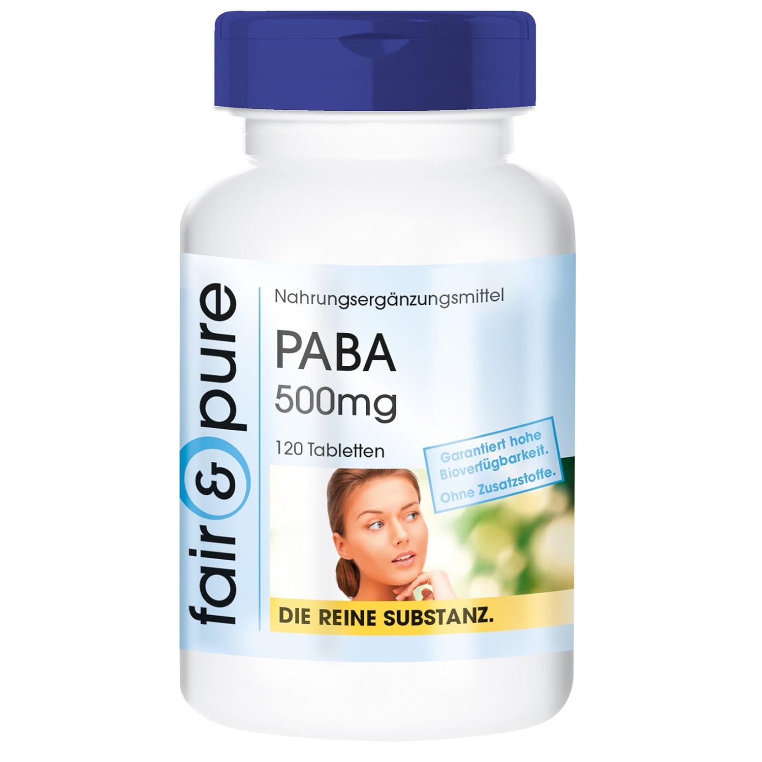 PABA 500mg (para aminobenzoic acid), vitamin B10, vegan, without