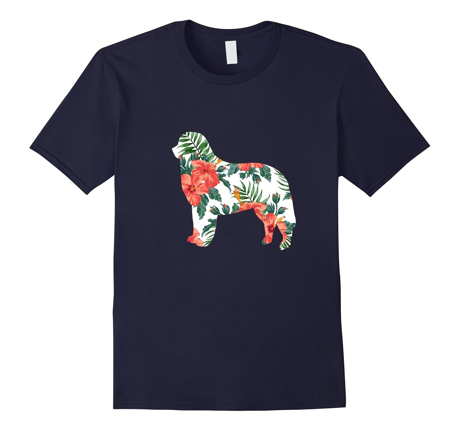 Bernese Mountain Dog Aloha Silhouette T-Shirt Red-ANZ