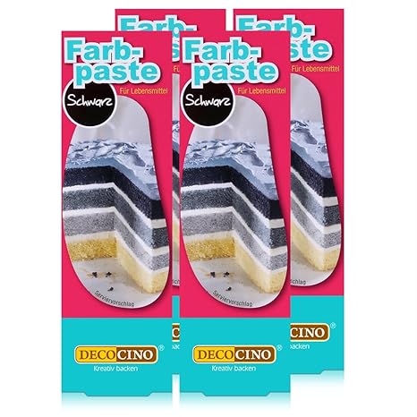 Dekoback Decocino Farbpaste Schwarz 25g - Kreativ backen (4er Pack