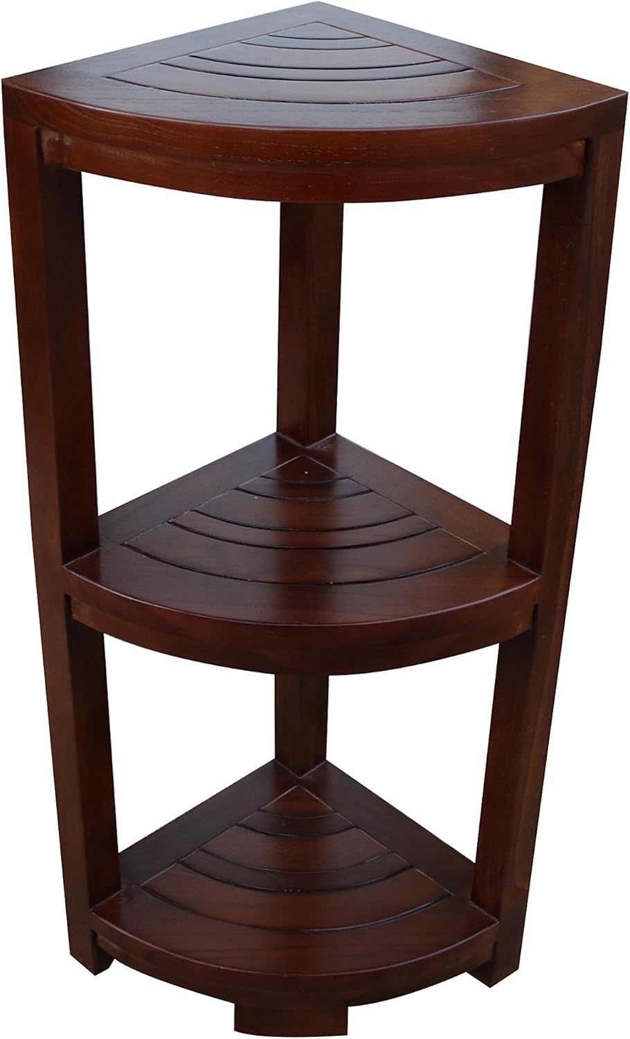 ALATEAK Corner Teak Wood Bath Spa Shower Stool Corner Shelf Storage Fully Assembled
