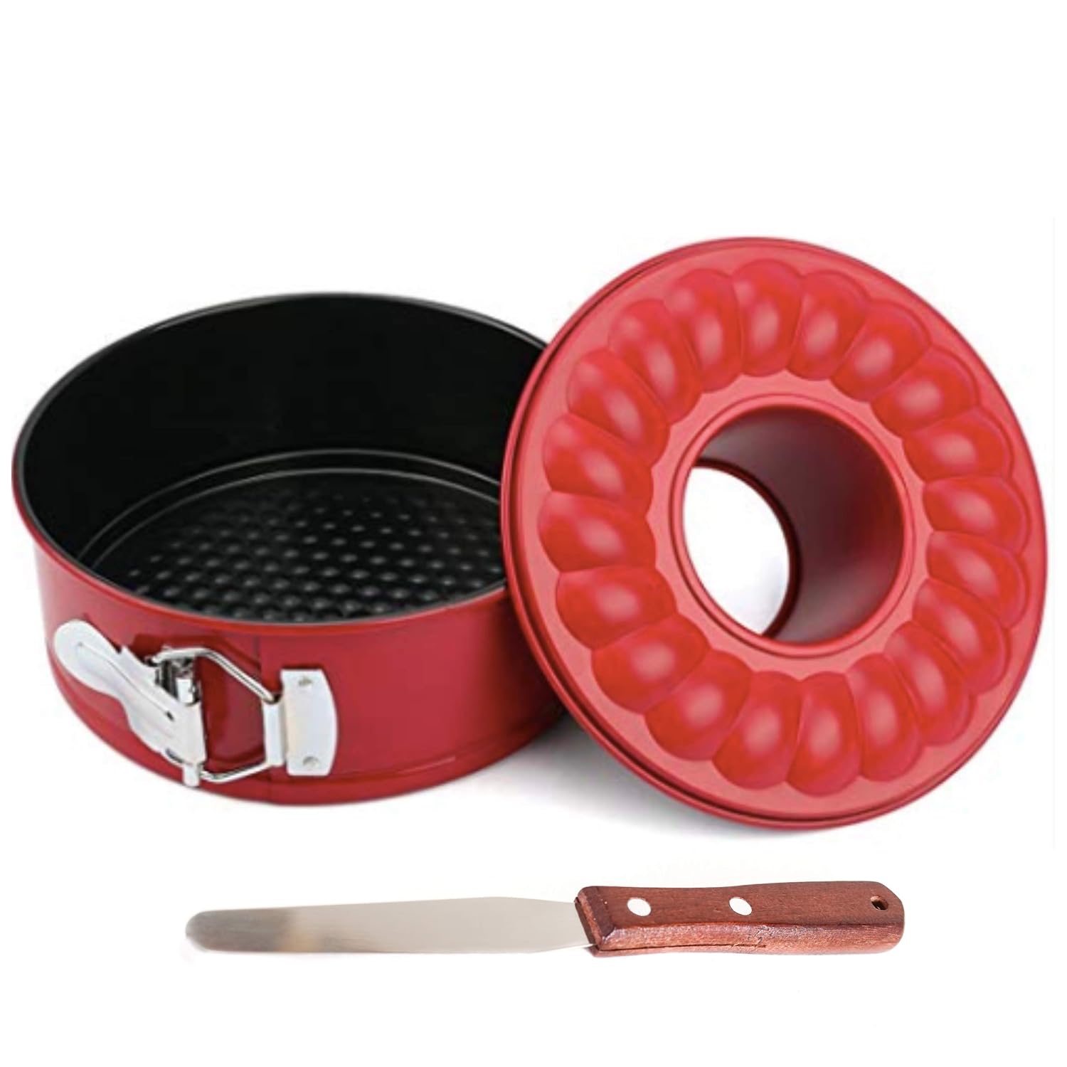Kai Range 7 Inch Non-Stick Springform Bundt Pan With Removable Bottom & Spatula