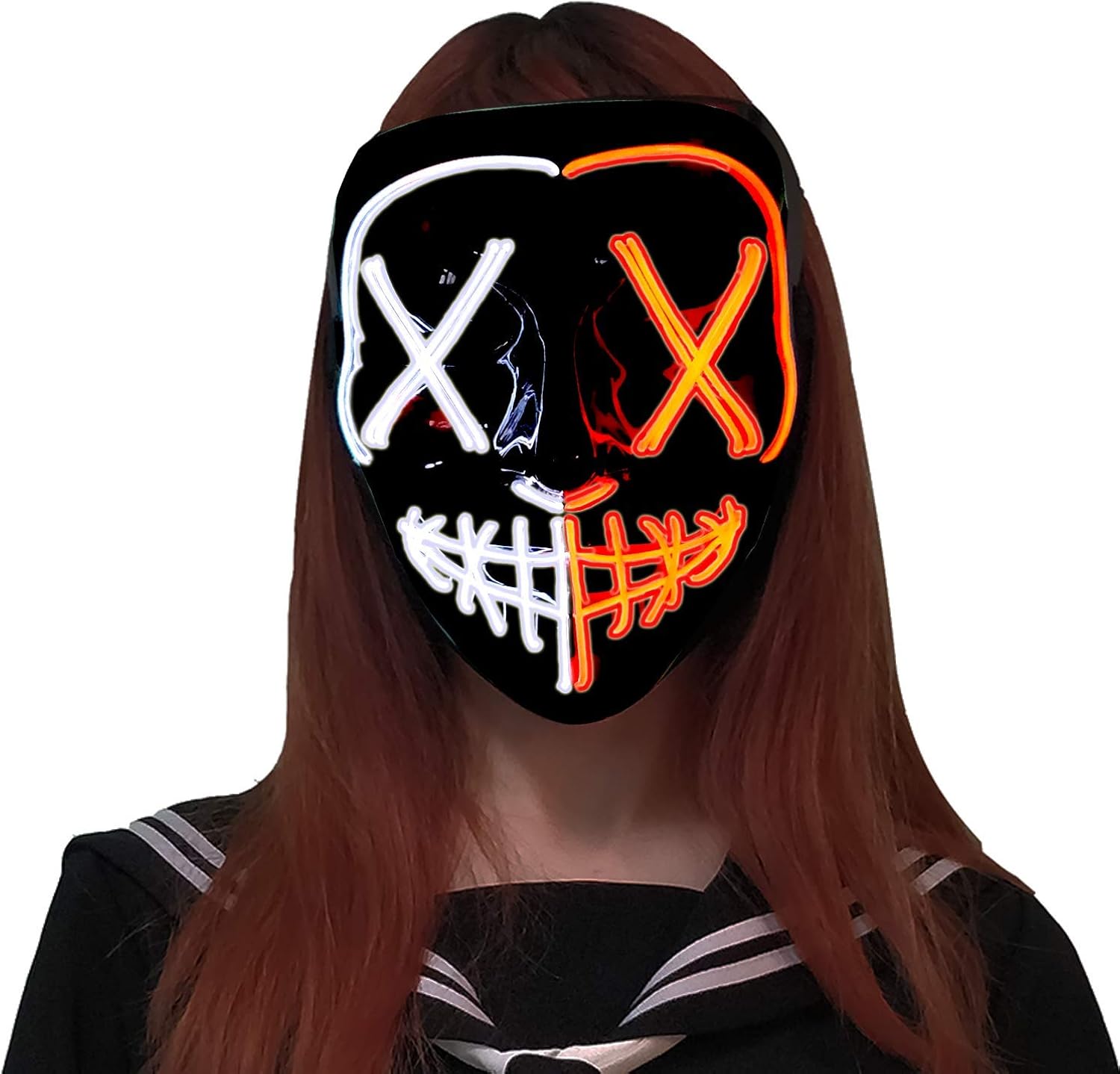 Rakia Halloween LED Purge Mask Light up EL Wire Scary Masks