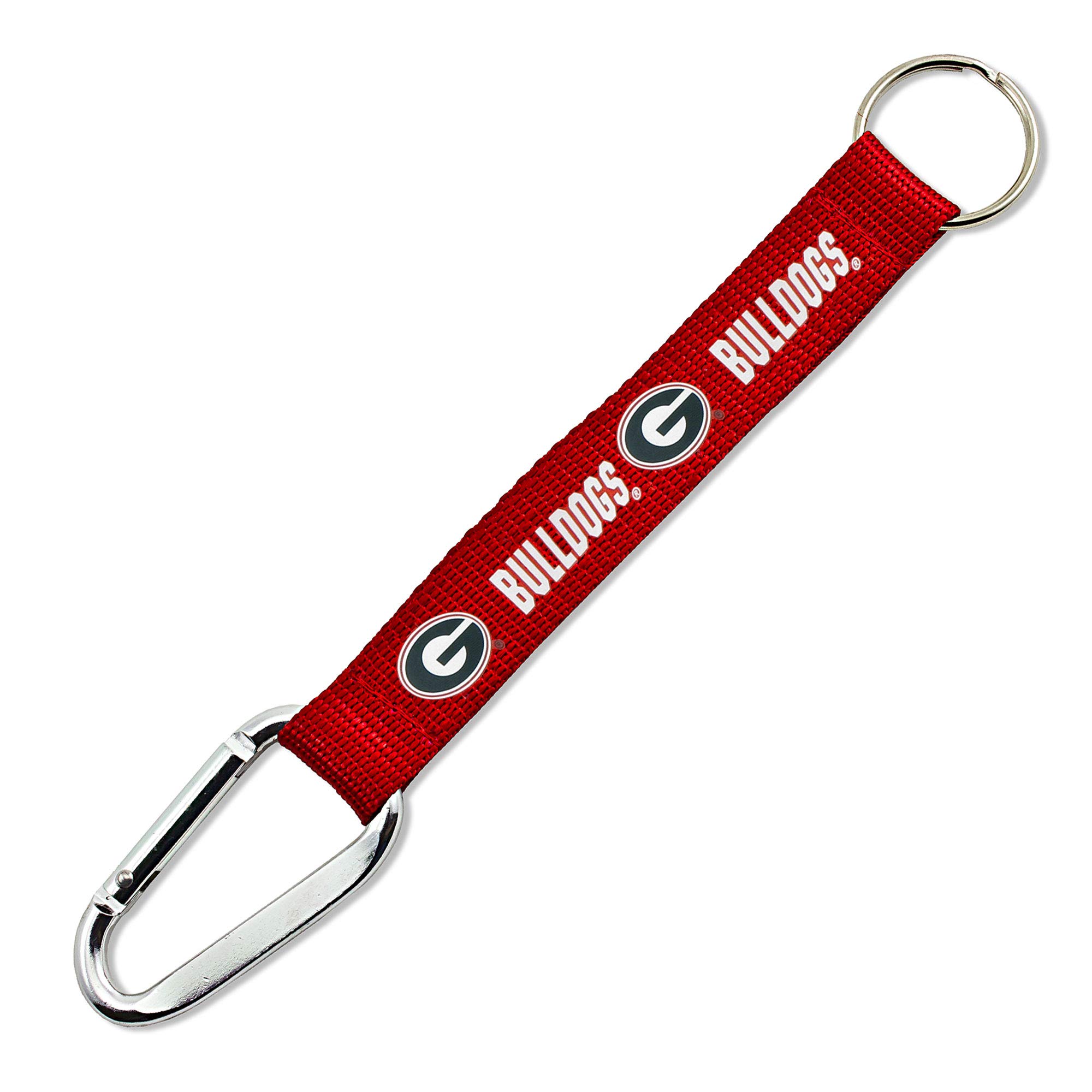 aminco NCAA Georgia Bulldogs Carabiner Lanyard Keychain, Team Color